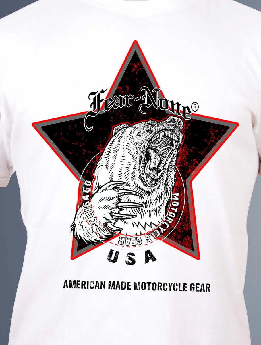 Men's Vintage Black Star Highway Bear Rider (WHITE SHIRT)