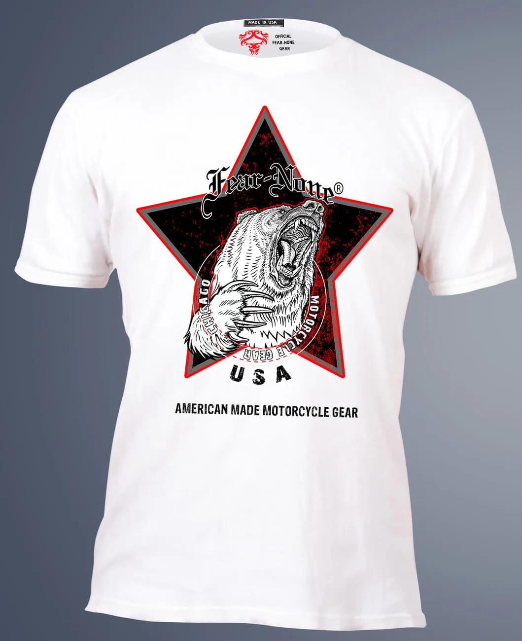 Men's Vintage Black Star Highway Bear Rider (WHITE SHIRT)