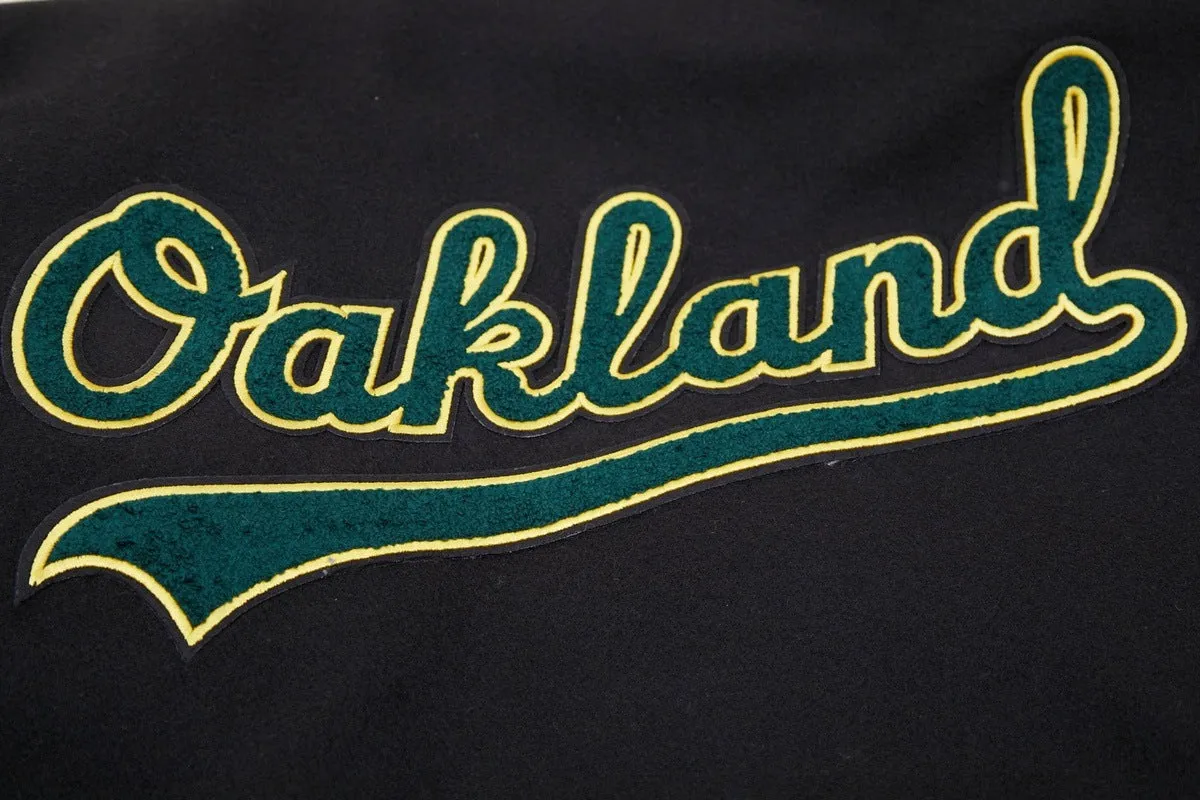 MLB OAKLAND ATHLETICS CLASSIC WOOL MEN'S VARSITY JACKET (BLACK/WHITE)
