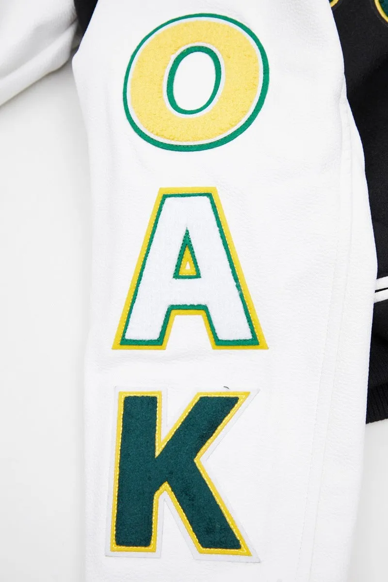 MLB OAKLAND ATHLETICS CLASSIC WOOL MEN'S VARSITY JACKET (BLACK/WHITE)