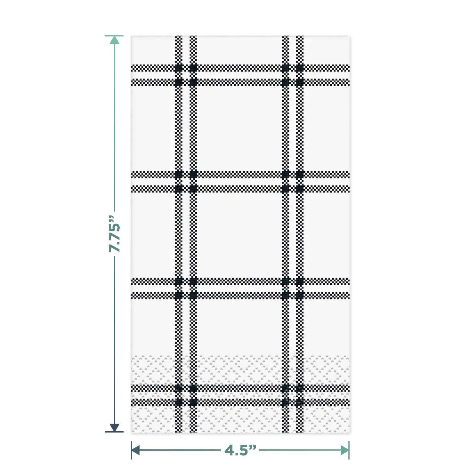 Modern Black & White Fall Plaid With Copper Trim Paper Dinner Plates and Guest Napkins (Serves 16)