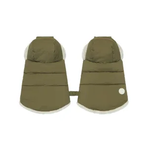 MORI Faux Fur Lined Pram Mittens - Olive