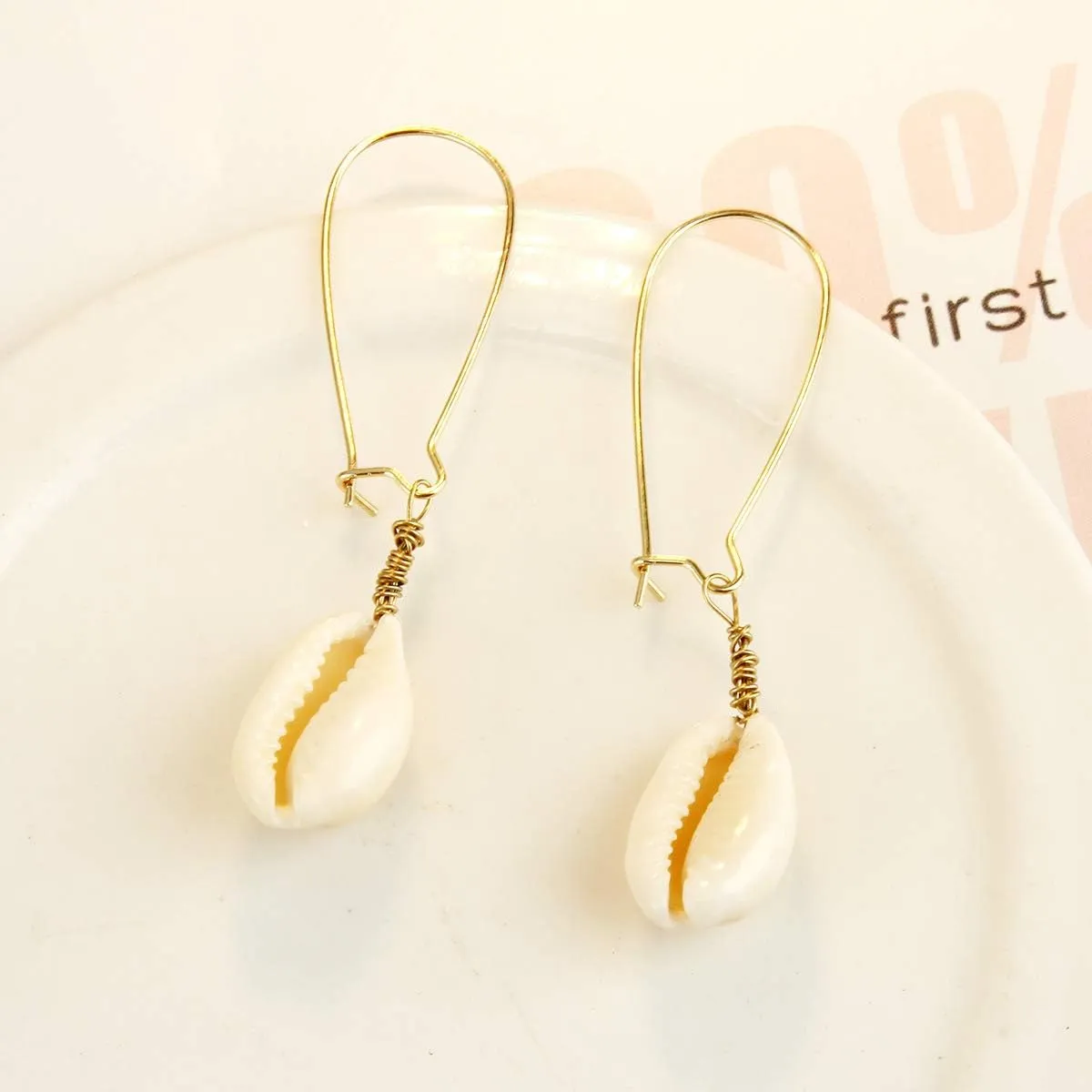 Natural Seashell Earrings Bohemian Turquoise Pearl Silver Scallop Drop Dangle Earrings Cowrie Summer Beach Vacation Jewelry for Women