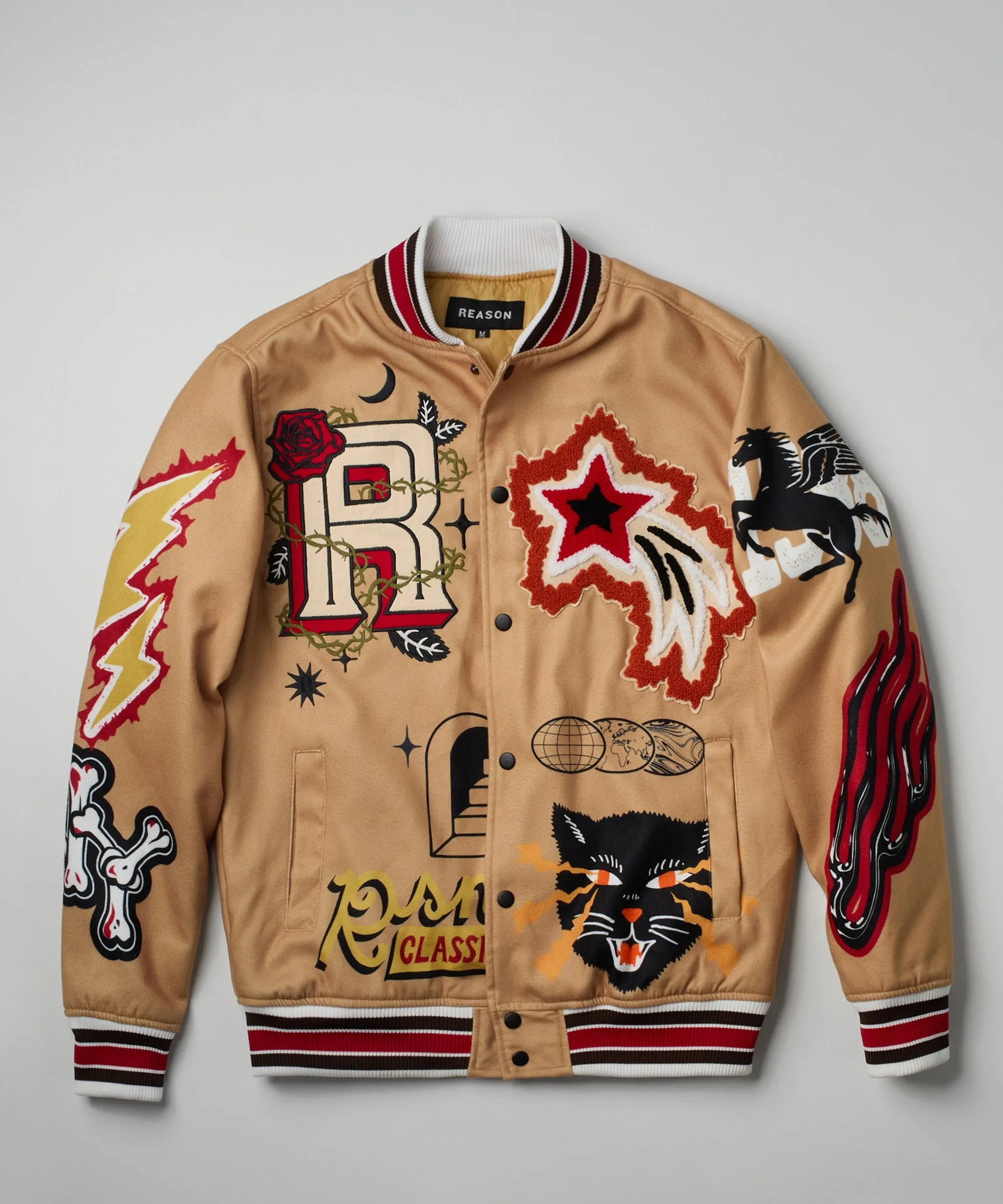 One of a Kind Varsity Jacket - Khaki