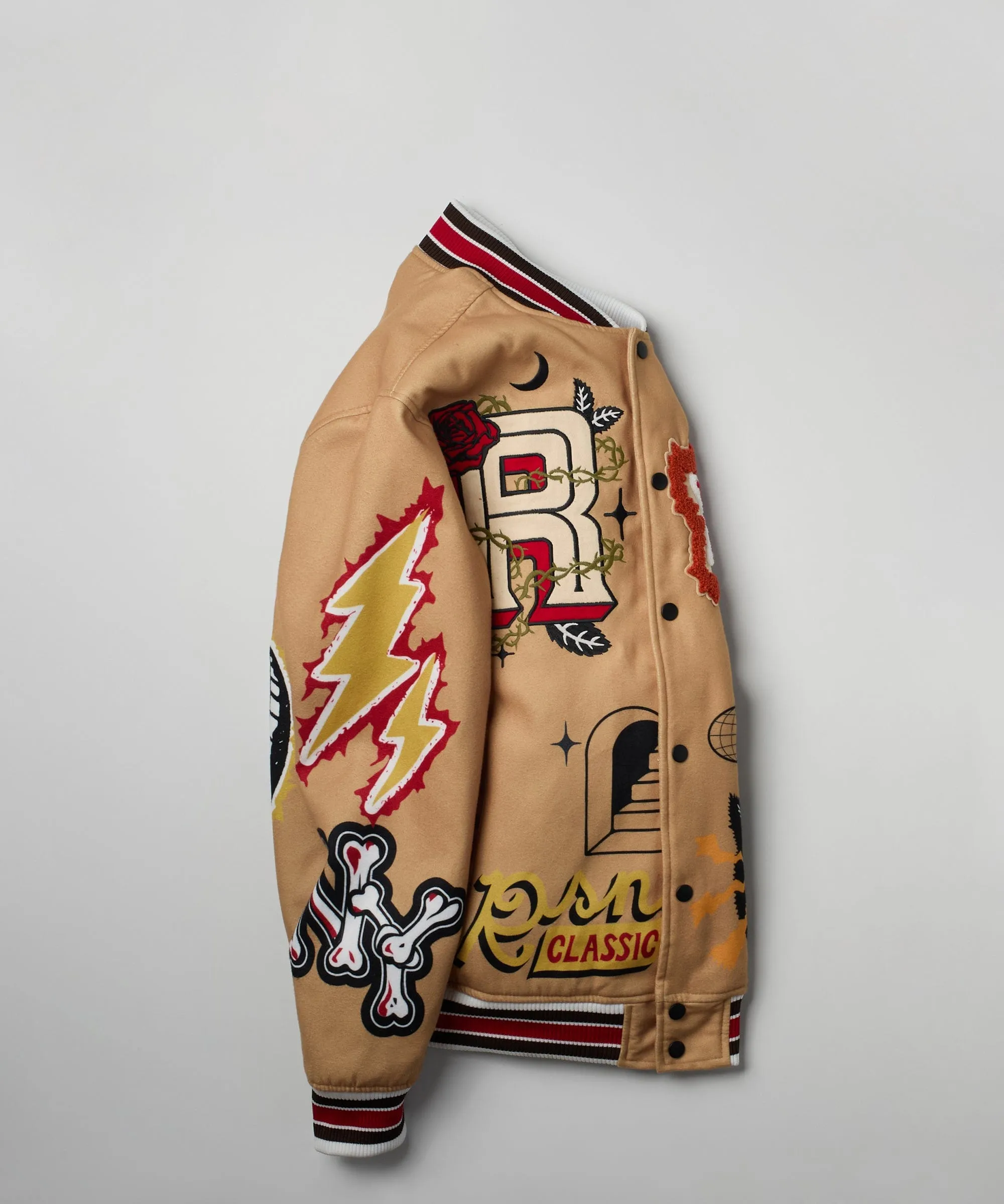 One of a Kind Varsity Jacket - Khaki