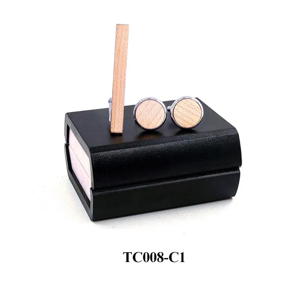 Original Wood Tie Bar & Cuff Link Set