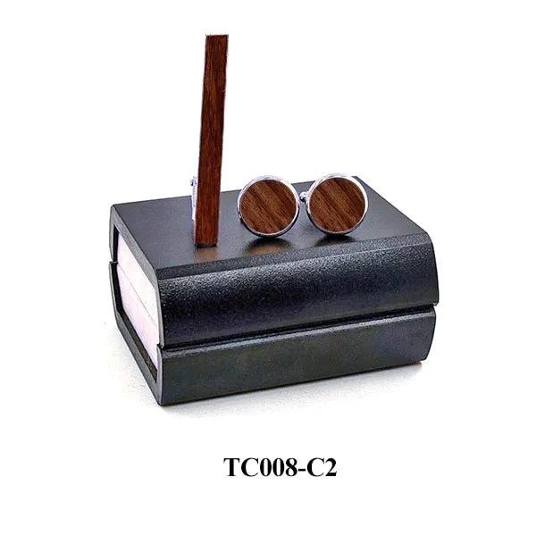 Original Wood Tie Bar & Cuff Link Set