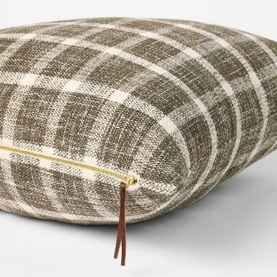 Oversized Woven Plaid Square Throw Pillow - Threshold designed with Studio McGee