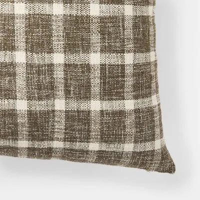 Oversized Woven Plaid Square Throw Pillow - Threshold designed with Studio McGee