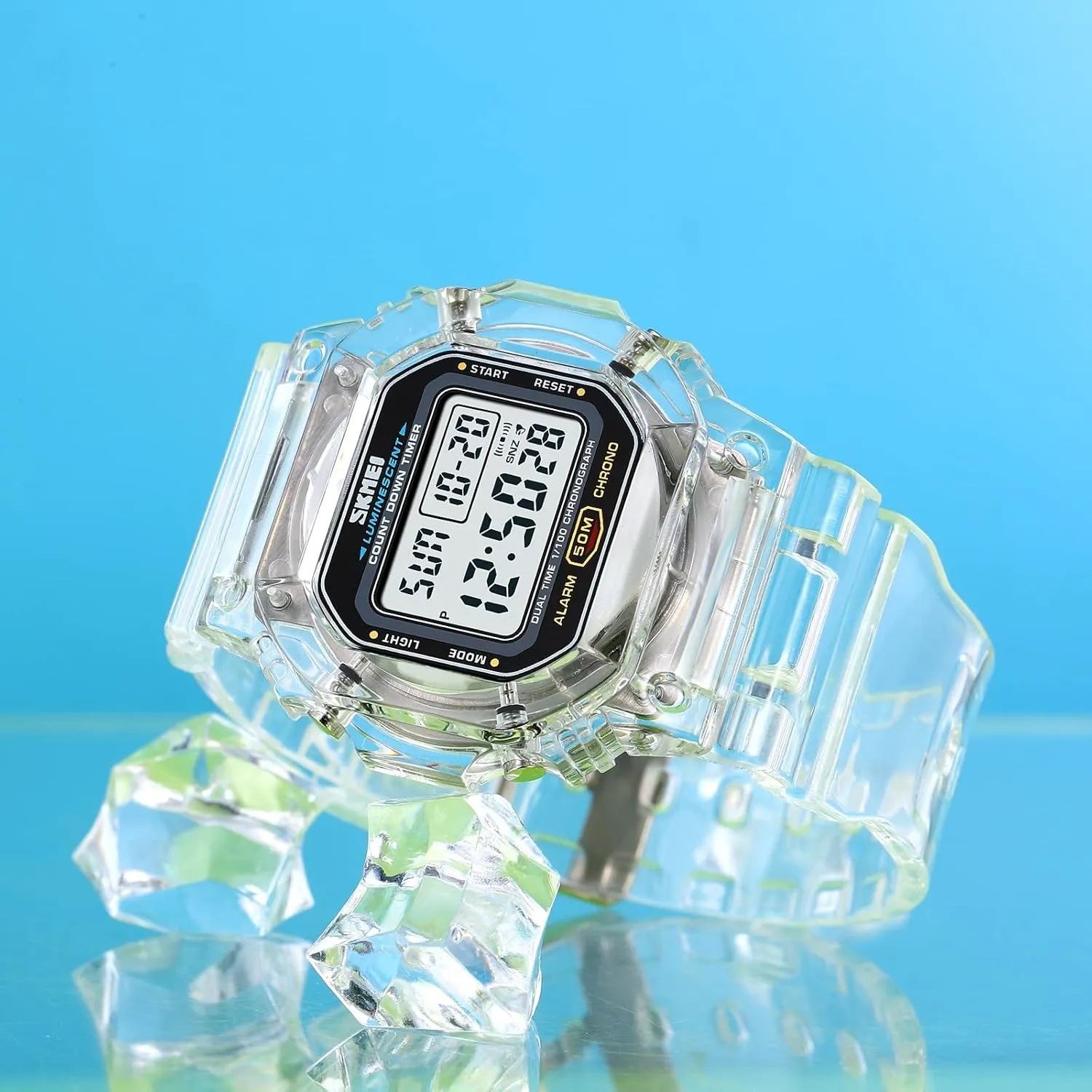 PASOY Fashion Watches for Men and Women Unisex Summer Digital Backlight Casual Waterproof Outdoor Sports Swim Colorful Rubber Watch Reloj