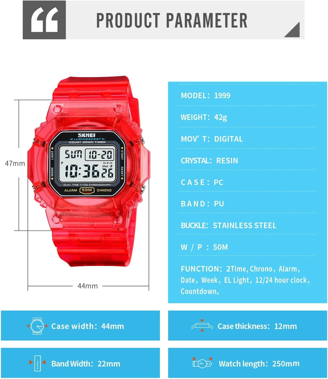 PASOY Fashion Watches for Men and Women Unisex Summer Digital Backlight Casual Waterproof Outdoor Sports Swim Colorful Rubber Watch Reloj