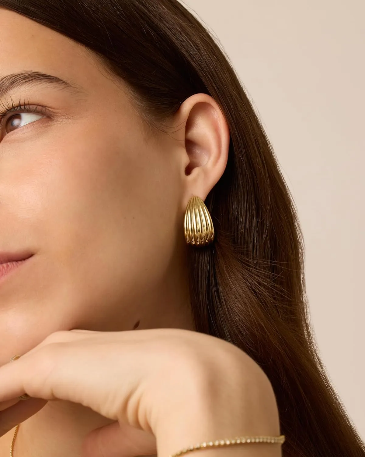 PAVOI 14K Gold Plated Chunky Vintage Earrings for Women - Trendy Textured Ribbed Knot Geometric Triangle Rope Button Seashell Wing Dangle Drop Stud Earrings Dupes