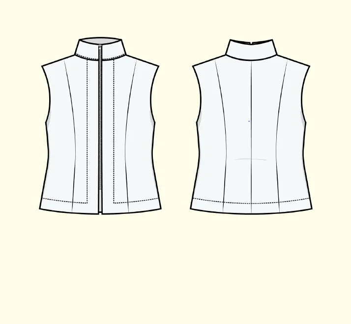 PDF Pattern - Zip Vest x Two Piece Sleeves | Puff and Pencil