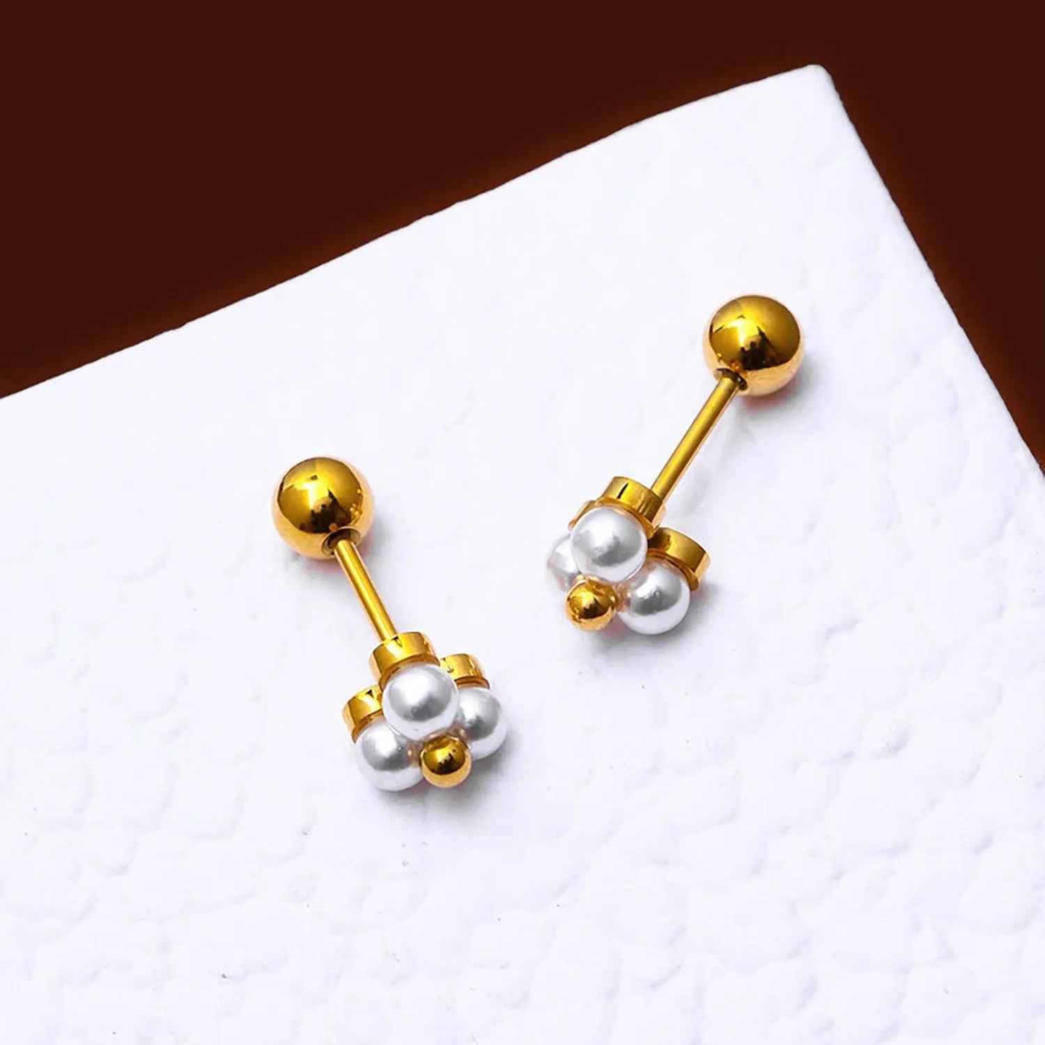Pearl Earrings for Women Pearl Drop Earrings Pearl Stud Earrings Pearl Clip on Earrings Prom Party Wedding Earrings for Brides Jewelry Gifts