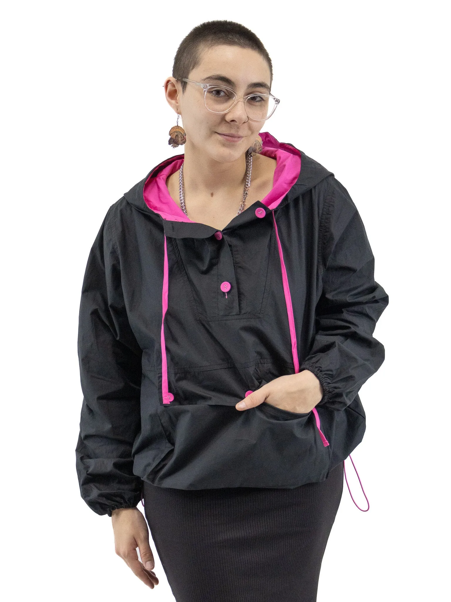 Peeking Pink Windbreaker Hoodie