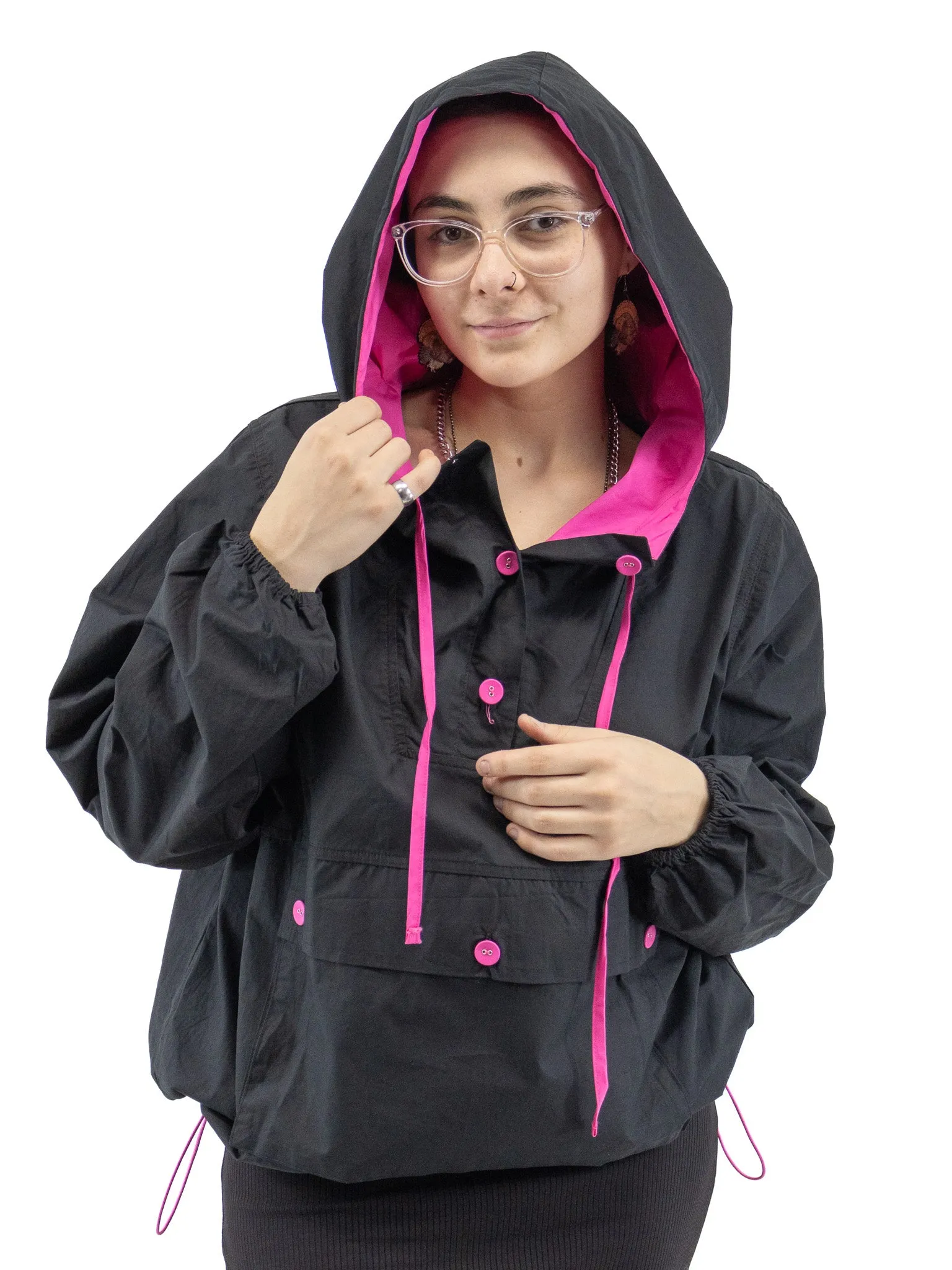 Peeking Pink Windbreaker Hoodie