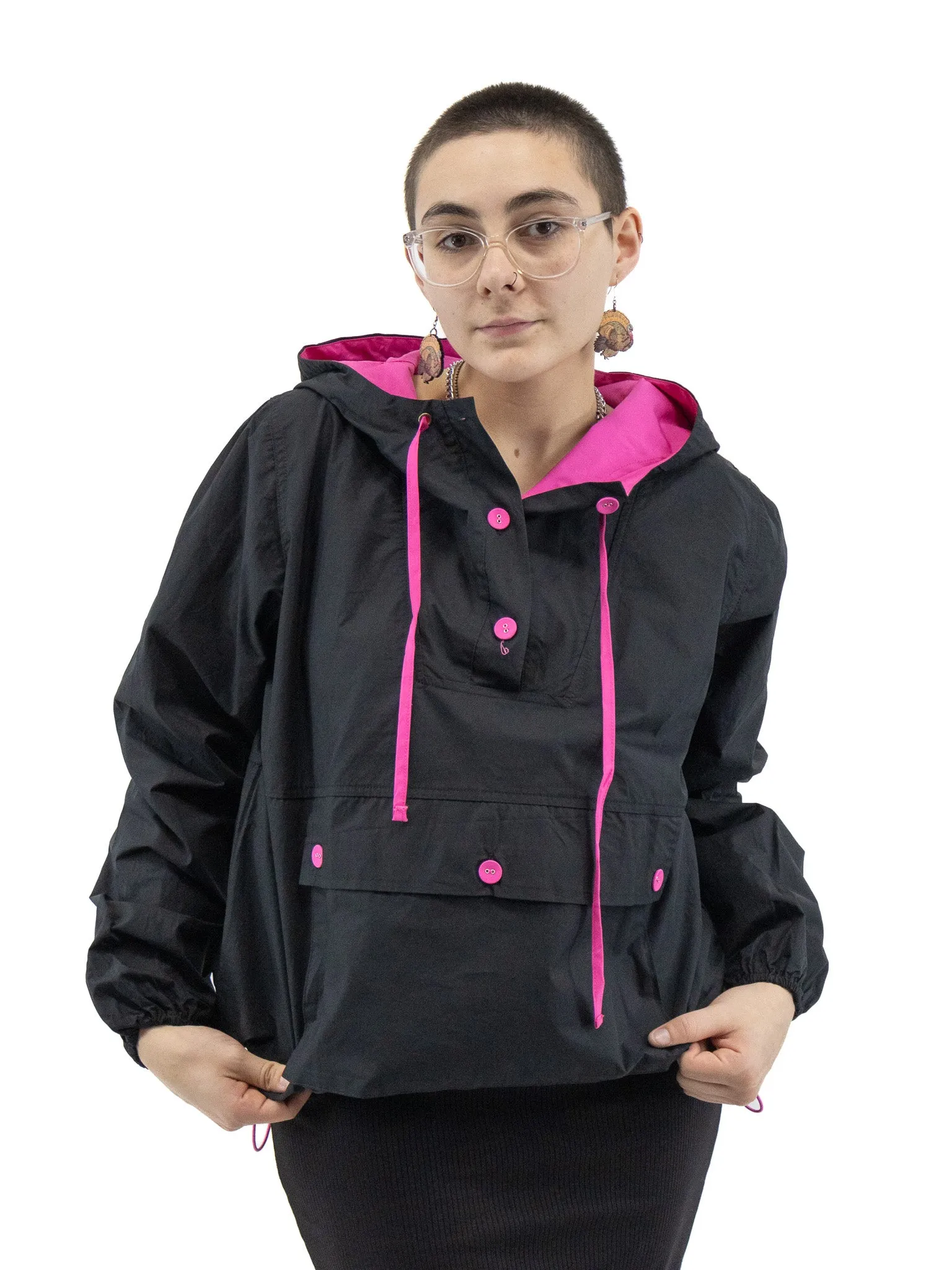 Peeking Pink Windbreaker Hoodie
