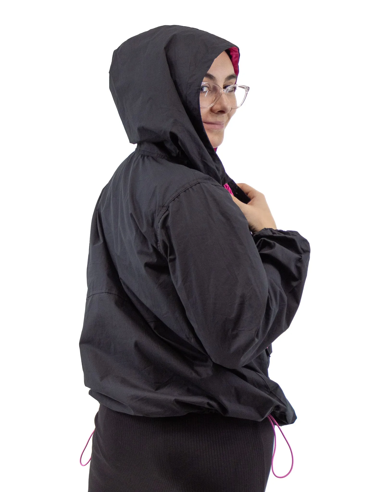 Peeking Pink Windbreaker Hoodie