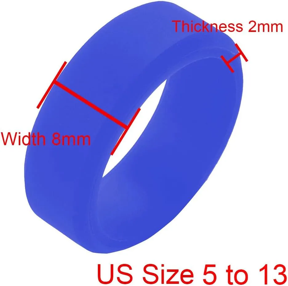 Personalized Matching Silicone Rings Couple Rings with Free Engraved Dual-Tone Intergalactic Love Bands, Waterproof Design for Sci-Fi Lovers & Adventure-Driven Couples, Size 5-13