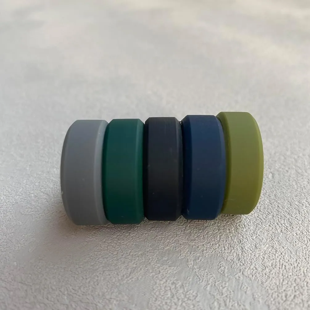 Personalized Matching Silicone Rings Couple Rings with Free Engraved Dual-Tone Intergalactic Love Bands, Waterproof Design for Sci-Fi Lovers & Adventure-Driven Couples, Size 5-13