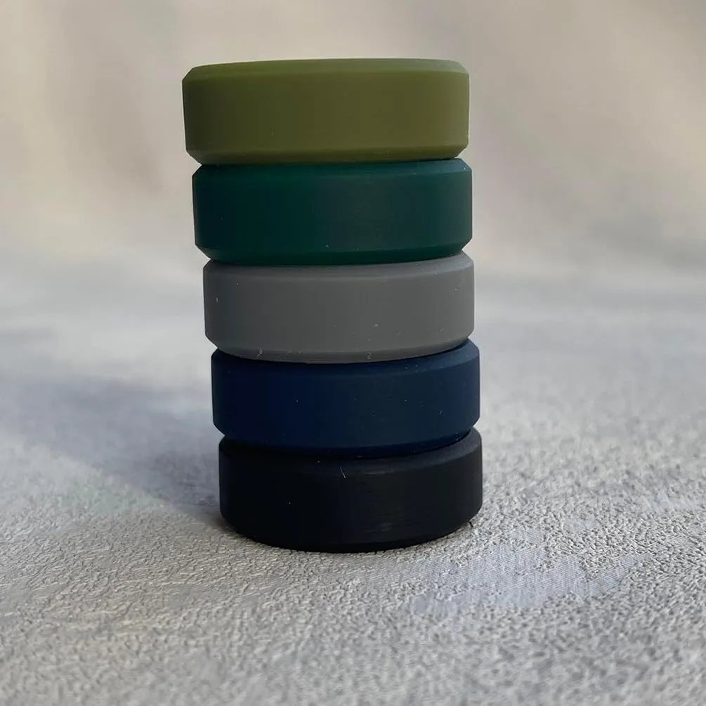 Personalized Matching Silicone Rings Couple Rings with Free Engraved Dual-Tone Intergalactic Love Bands, Waterproof Design for Sci-Fi Lovers & Adventure-Driven Couples, Size 5-13