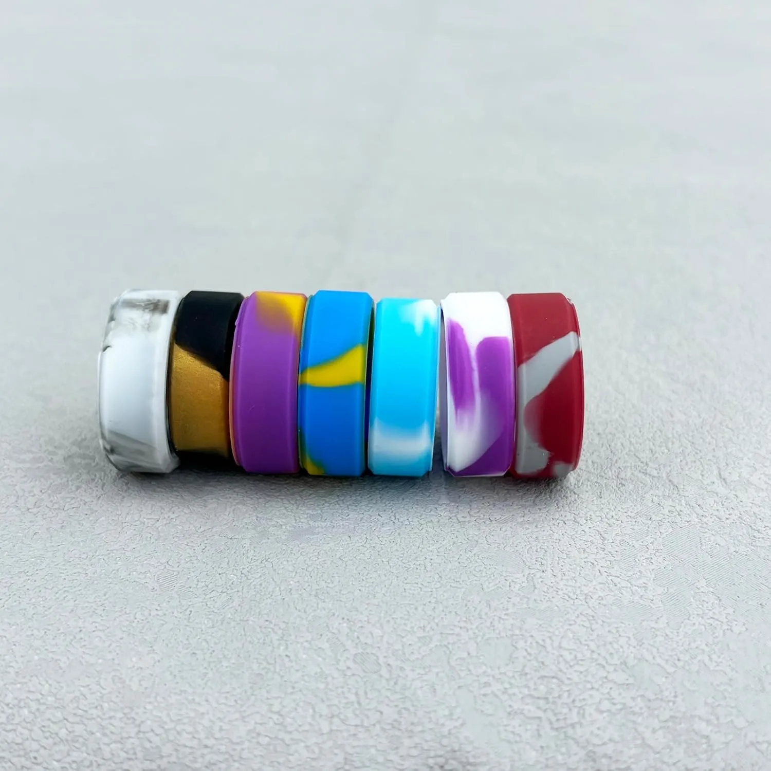 Personalized Matching Silicone Rings Couple Rings with Free Engraved Dual-Tone Intergalactic Love Bands, Waterproof Design for Sci-Fi Lovers & Adventure-Driven Couples, Size 5-13