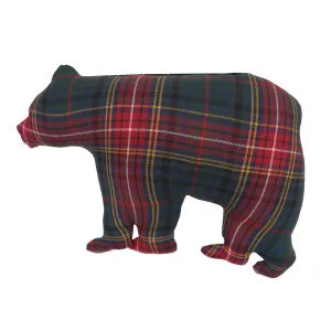 Plaid Bear Shaped Pillow