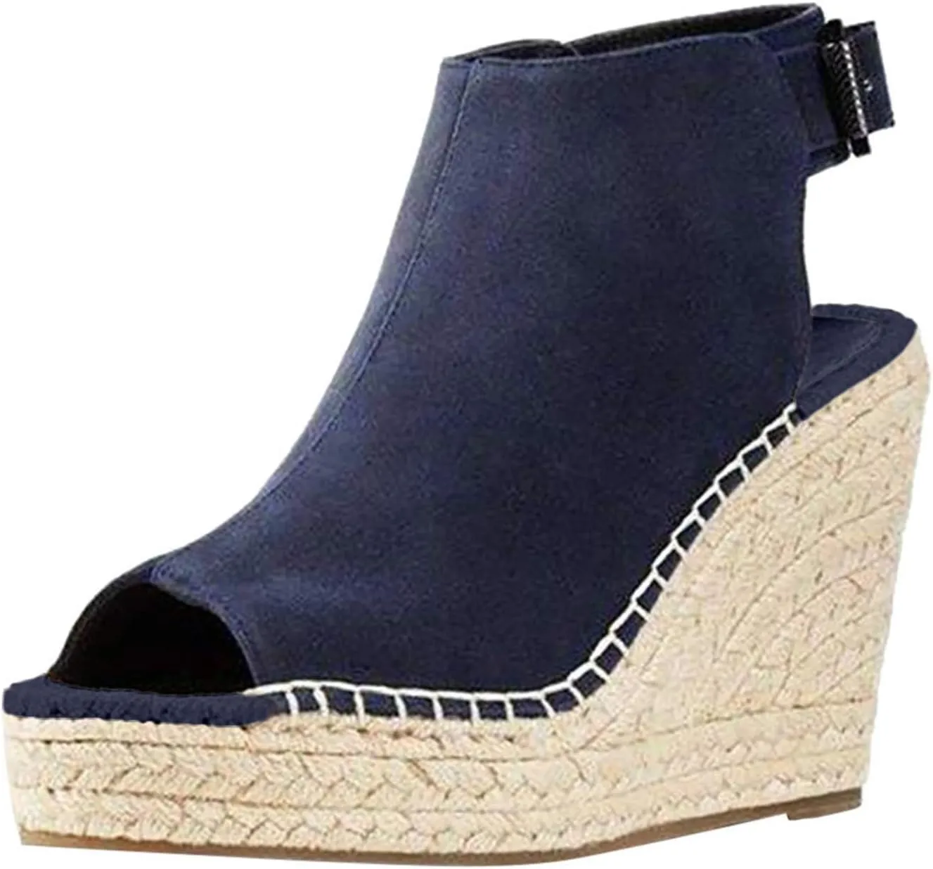 Platform Wedges Sandals for Women Summer Dressy, Buckle Ankle Strap Open Toe Sandals for Women Slip on Beach Dress Shoes
