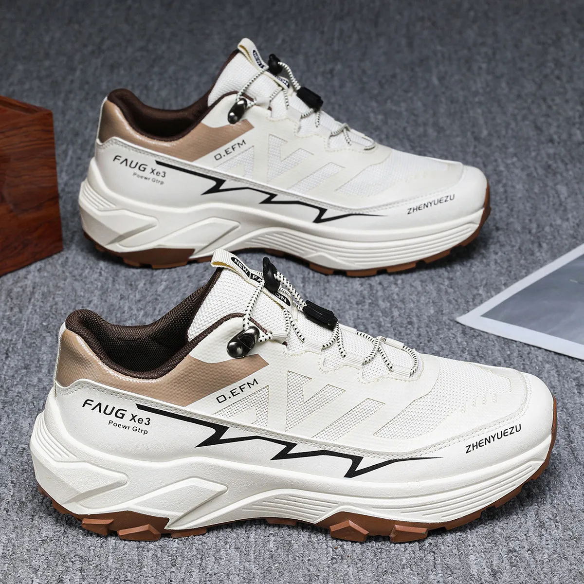 Plus Size Outdoor Casual Mountaineering Hiking Shoes Breathable Soft Sole Sneakers