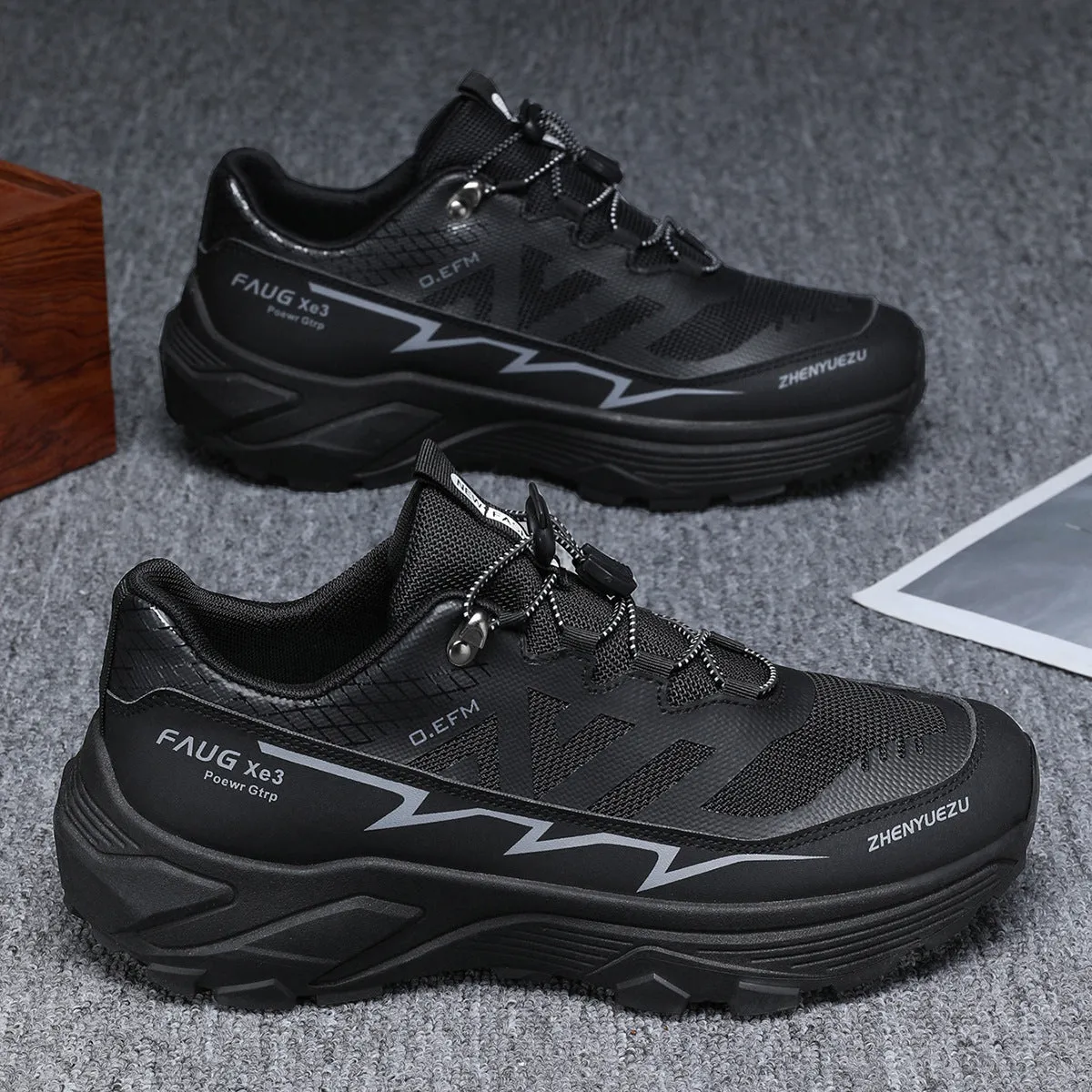 Plus Size Outdoor Casual Mountaineering Hiking Shoes Breathable Soft Sole Sneakers
