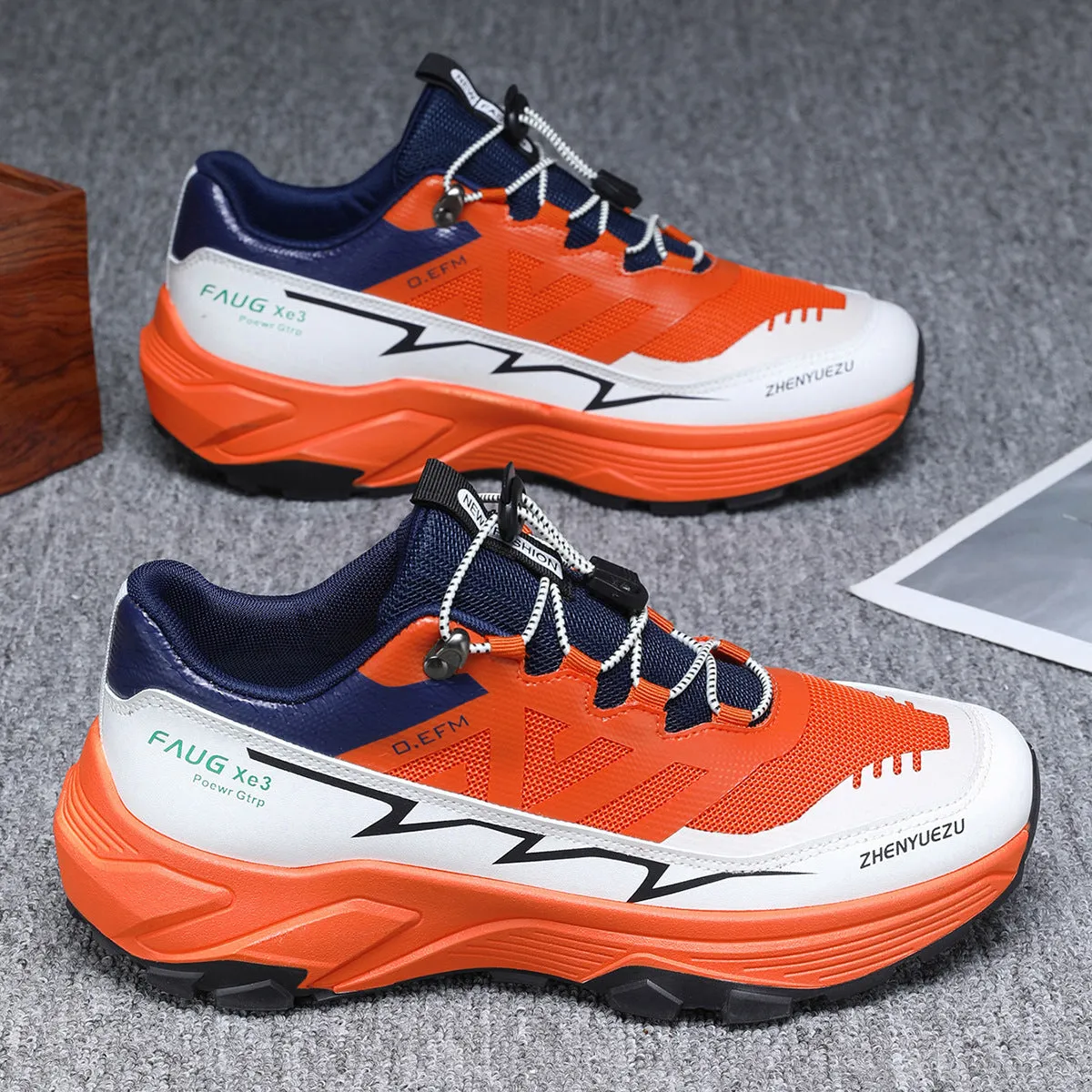 Plus Size Outdoor Casual Mountaineering Hiking Shoes Breathable Soft Sole Sneakers