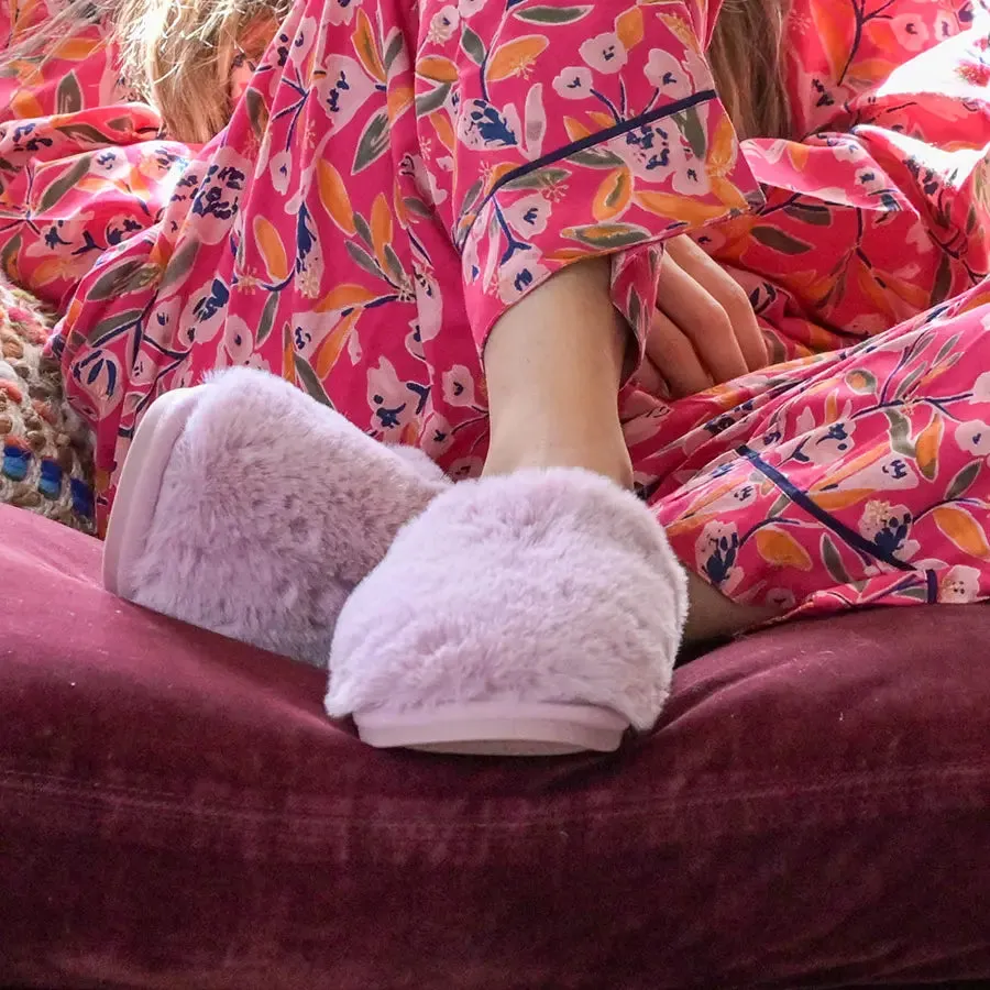 POM S/M Dusty Pink Faux Fur Slippers