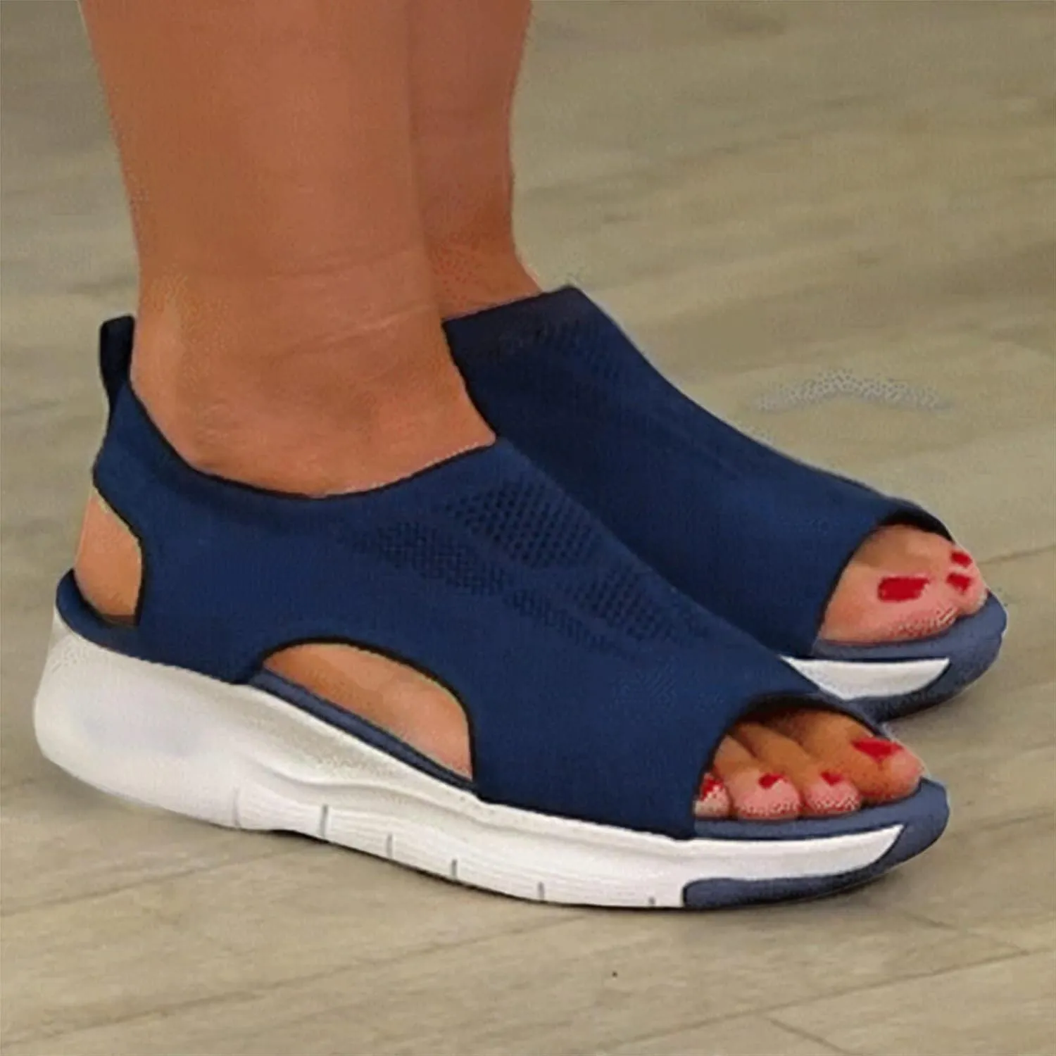 Sandals for woman 2025, Orthopedic Wedge Washable Slingback Orthopedic Slide Sport Knit Sandals Mesh Soft Sole Shoes