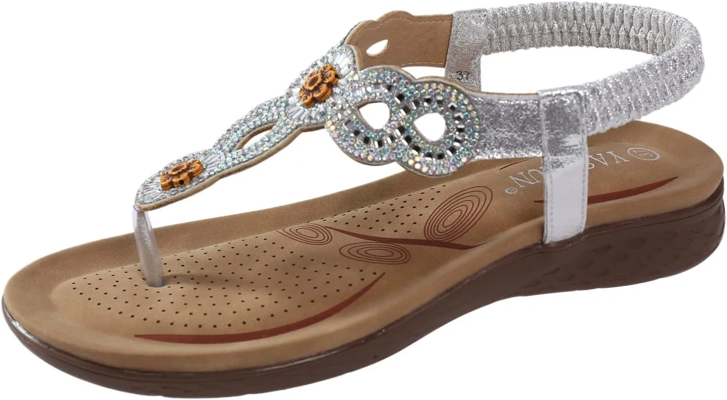 Sandals Women,Dressy Summer Retro Orthopedic Sandals Ring Toe Outdoor Flip Flops Flat Heel Beach Slipper