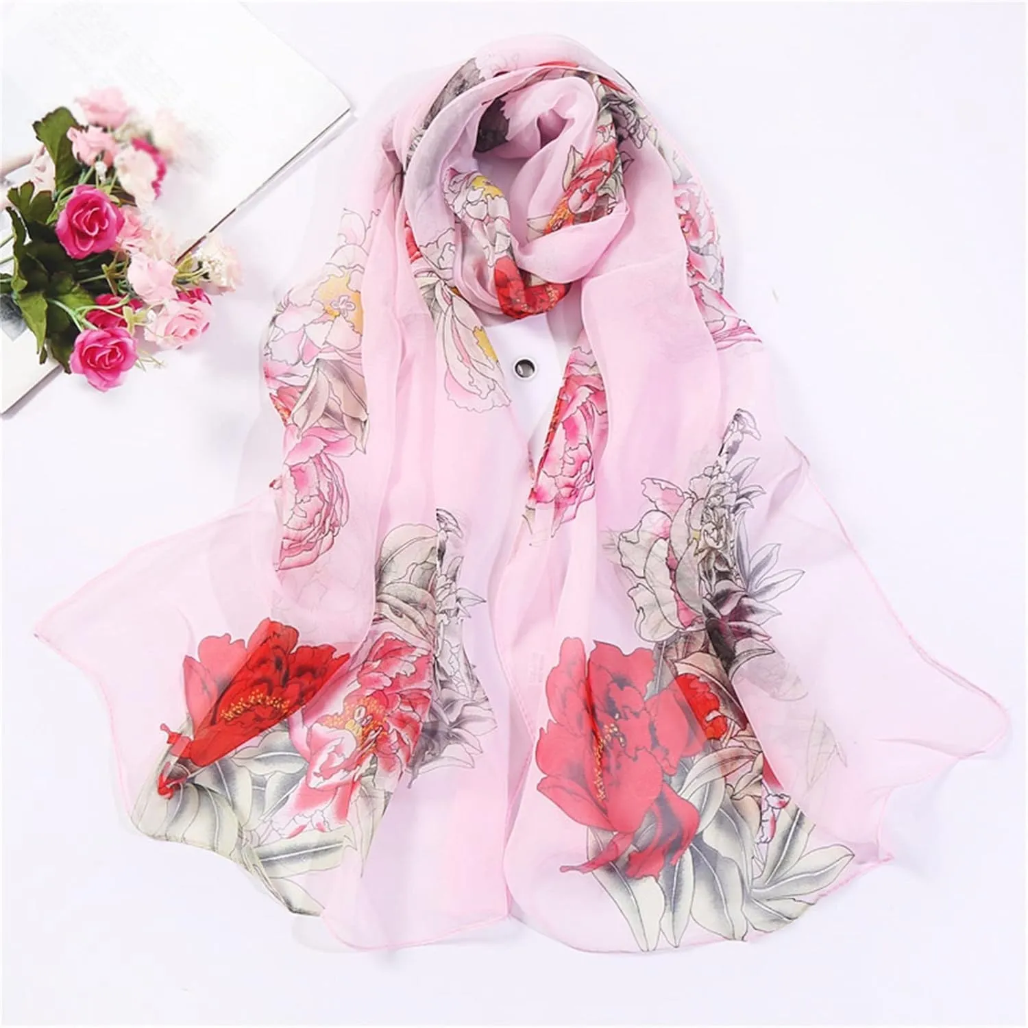 Scarfs for Women Lightweight Floral Scarf Soft Long Fashion Scarves Wrap Shawl