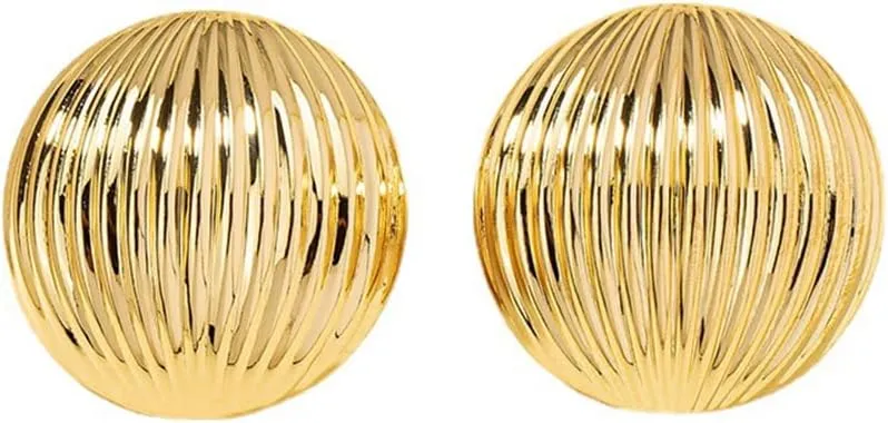 Seashell Half Ball Stud Earrings for Women Hypoallergenic Gold Plated Statement Drop Dome Round Moon Post Studs Minimalist Trendy Boho Christmas Festival Ornament Jewelry