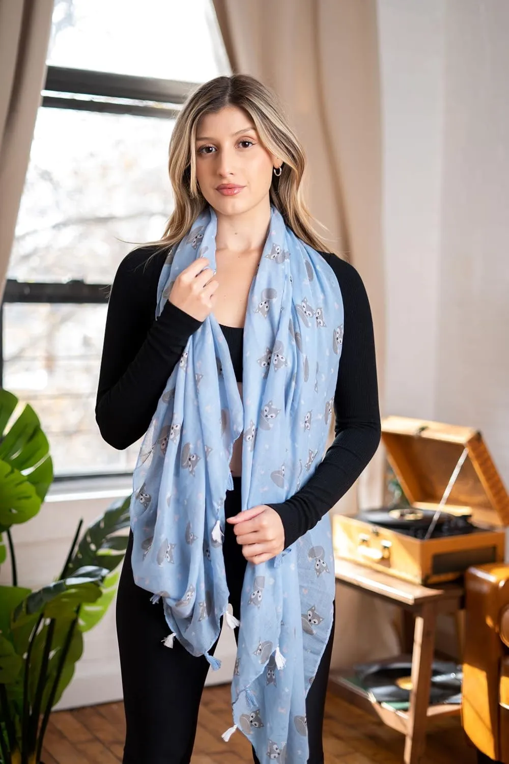 Silk Scarf for Women - Floral & Leopard Print Scarf for Spring/Summer, Satin Shawl Wrap/Scarves for Head & Neck