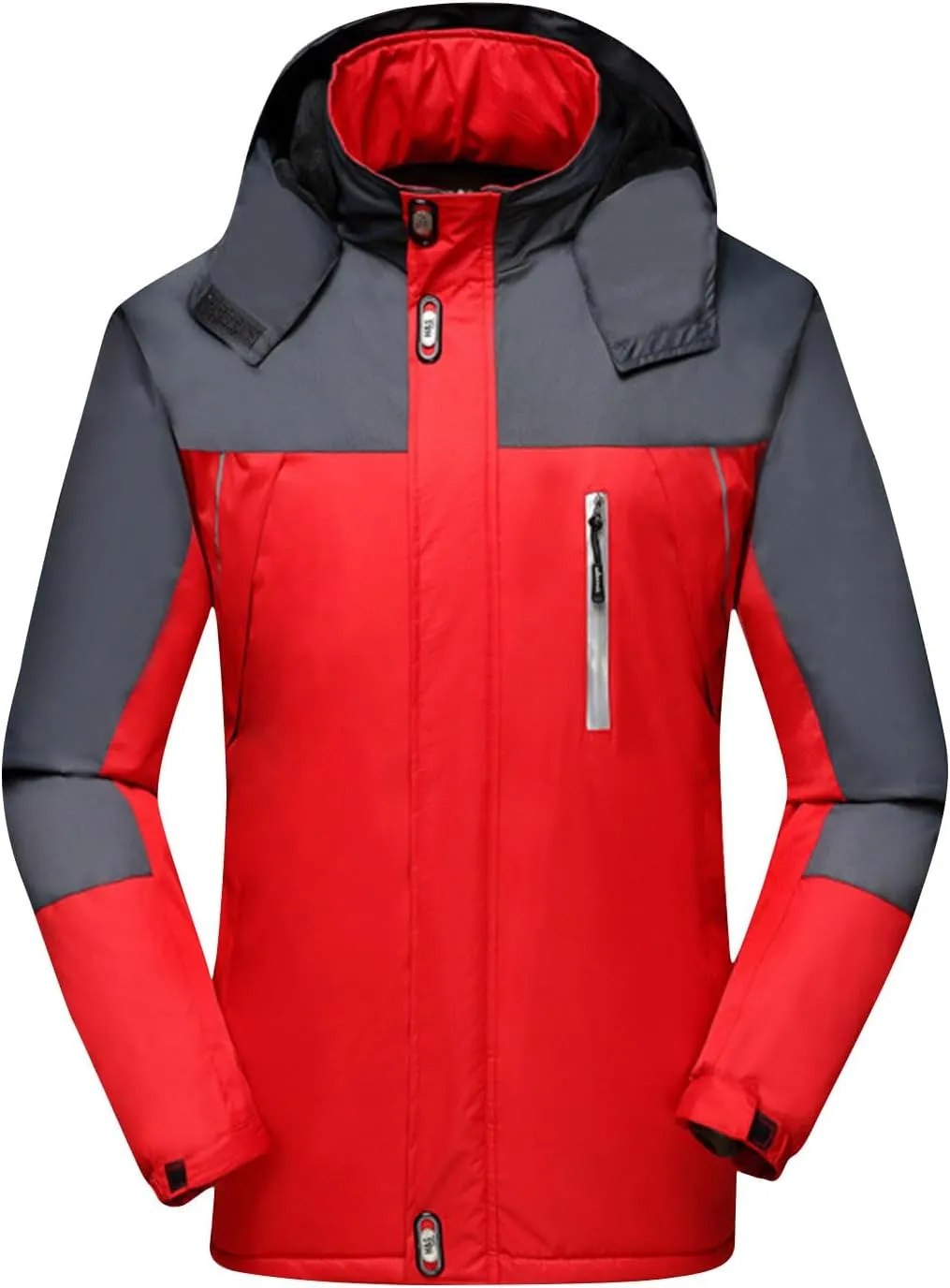 Sinzelimin Men's Rain Jackets Fall Winter Windproof Warm Outdoor Sports Jackets Plus Size Snow Coat Hoodies Windbreaker