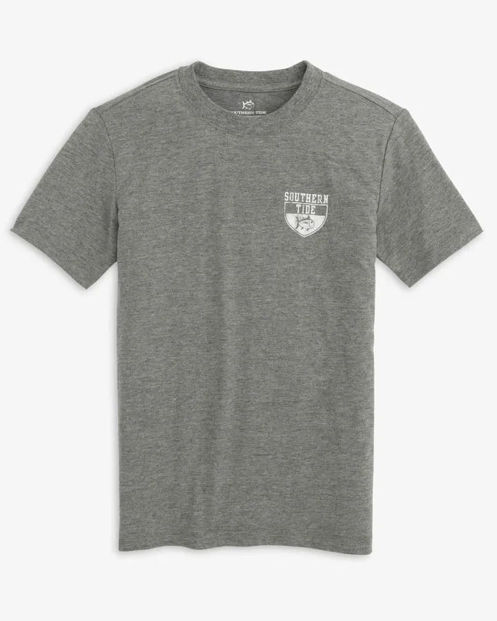 Southern Tide Youth Heather Property of the Skipjack T-Shirt - Heather Steel Grey