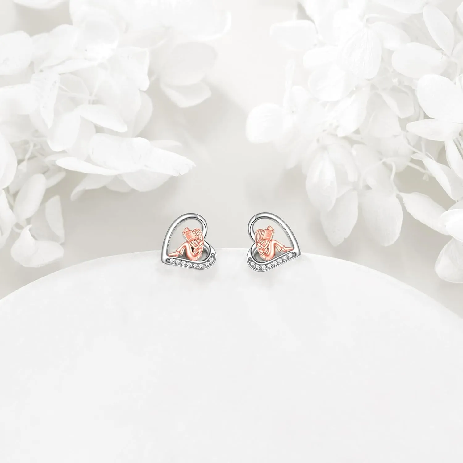 Sports Earrings Sterling Silver Heart Stud Earrings Jewelry Gifts for Women Sporty Person