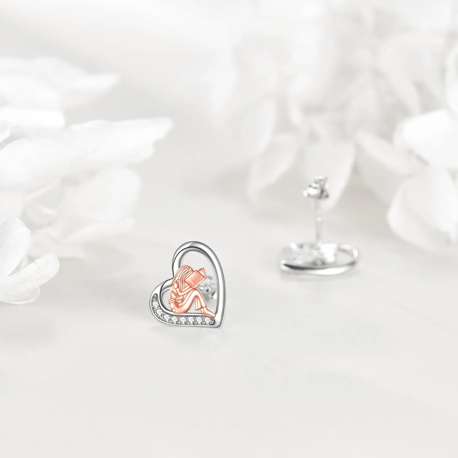 Sports Earrings Sterling Silver Heart Stud Earrings Jewelry Gifts for Women Sporty Person