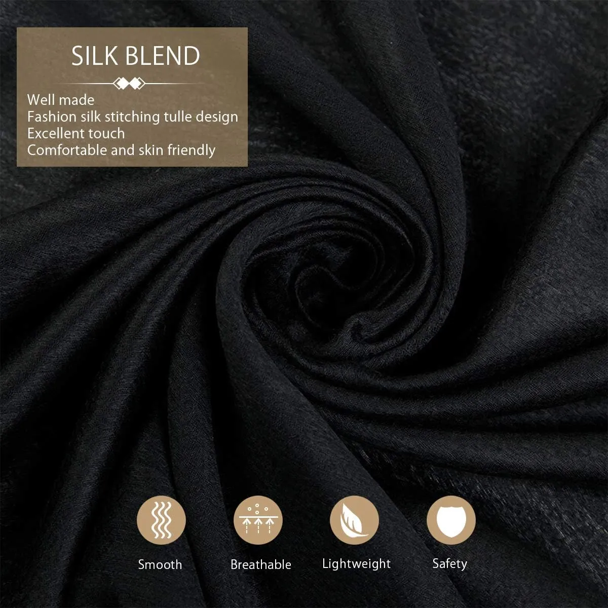 Spring New Silk Scarf Chiffon Scarf Women Solid Color Bead Scarf Silk Stitching Tulle Design Sun Protection Shawl