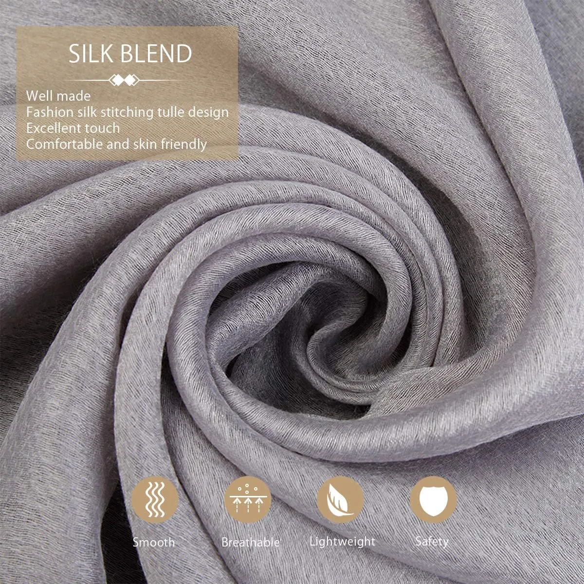 Spring New Silk Scarf Chiffon Scarf Women Solid Color Bead Scarf Silk Stitching Tulle Design Sun Protection Shawl