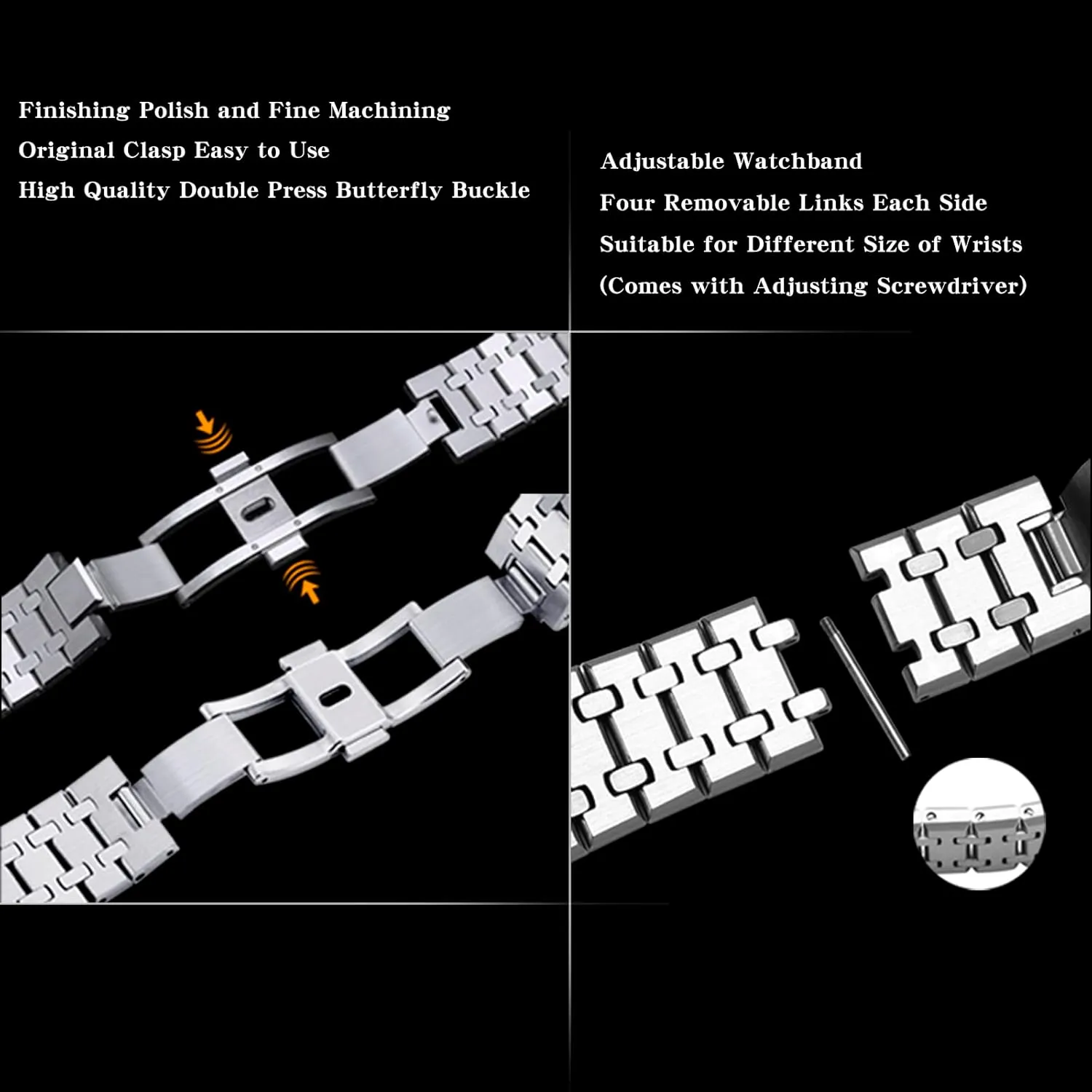 Stainless Steel Watch Bezel and Metal Band with Rubber Strap - Compatible with GA-2100/GA-2110/GA-B2100