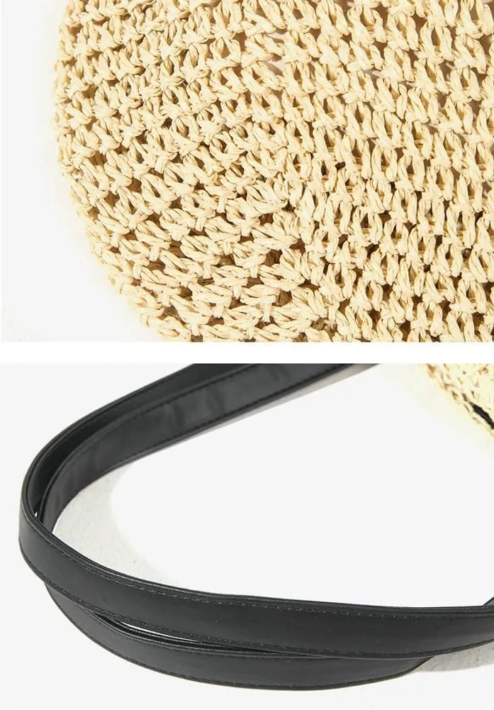 Straw Beach Bag for Women Summer Lightweight Tote Bag Woven Shoulder Bag Handmade Hobo Bag for Vacation