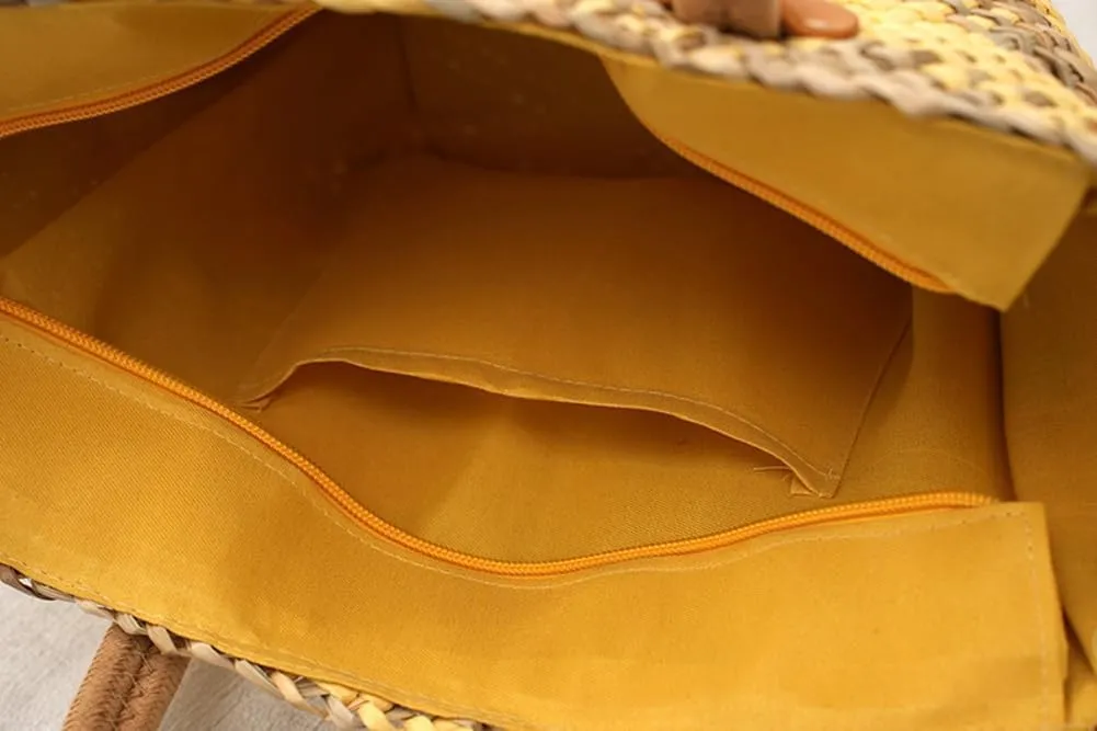 Straw Tote Bag for Women Hand Woven Shoulder Bag Large Beach Bag Straw Hobo Bag Vintage Straw Hobo Handbags