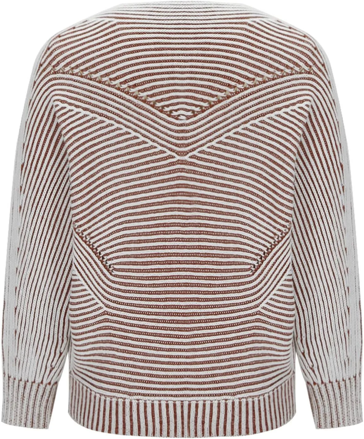 Striped Ribbed Knit Pullover Sweaters for Women Oversize Long Sleeves Loose Casual Sweater Winter Knitted Tops