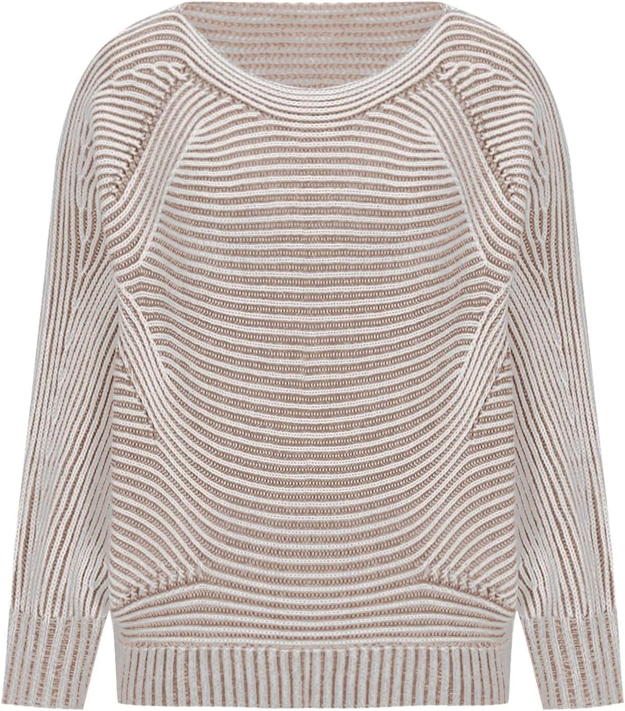 Striped Ribbed Knit Pullover Sweaters for Women Oversize Long Sleeves Loose Casual Sweater Winter Knitted Tops