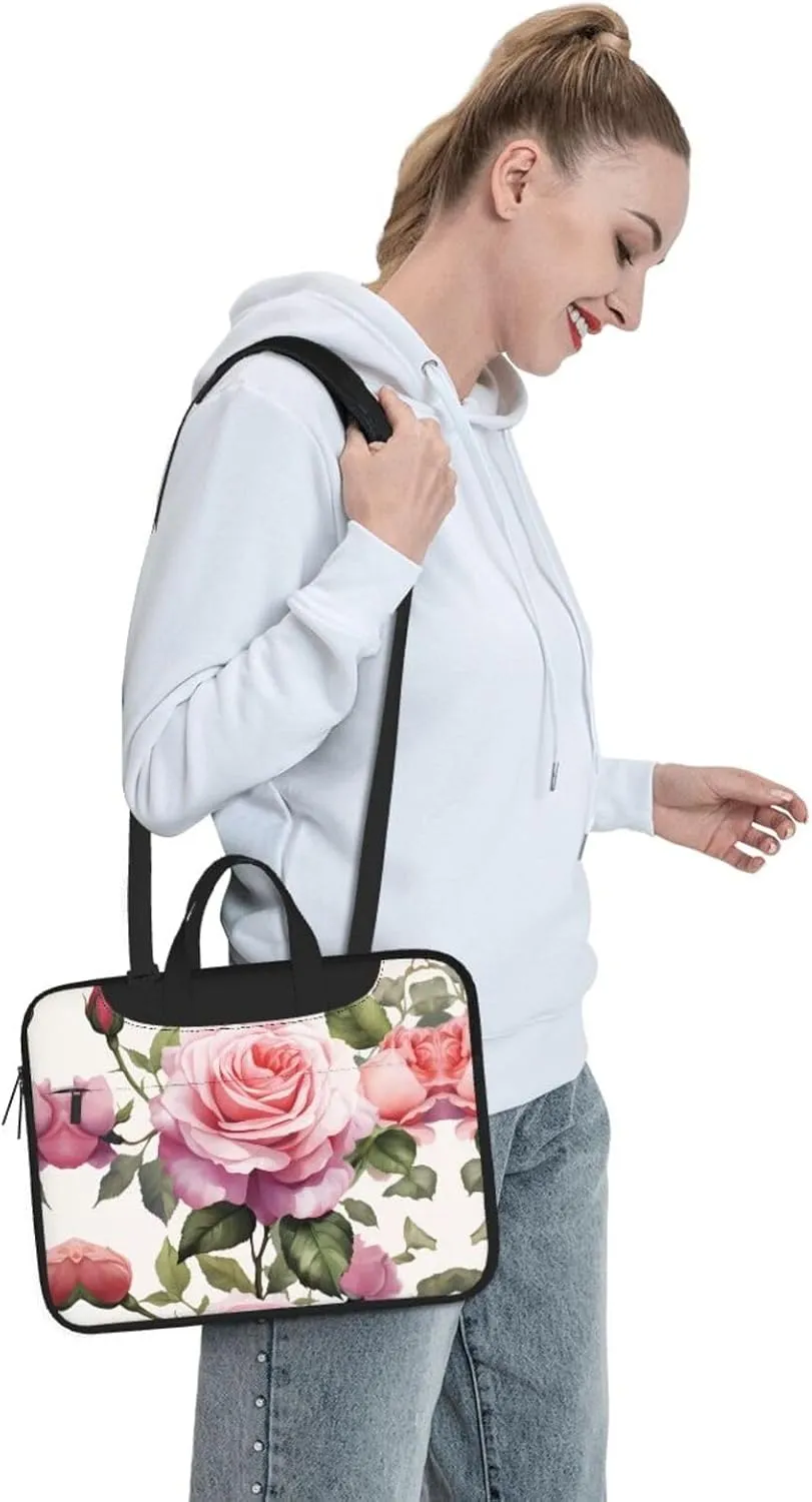Sunflowers On Blue Sky Print Laptop Bag Neoprene Notebook Computer Messenger Briefcase Cover Pouch Sleeve W/Adjustable Strap