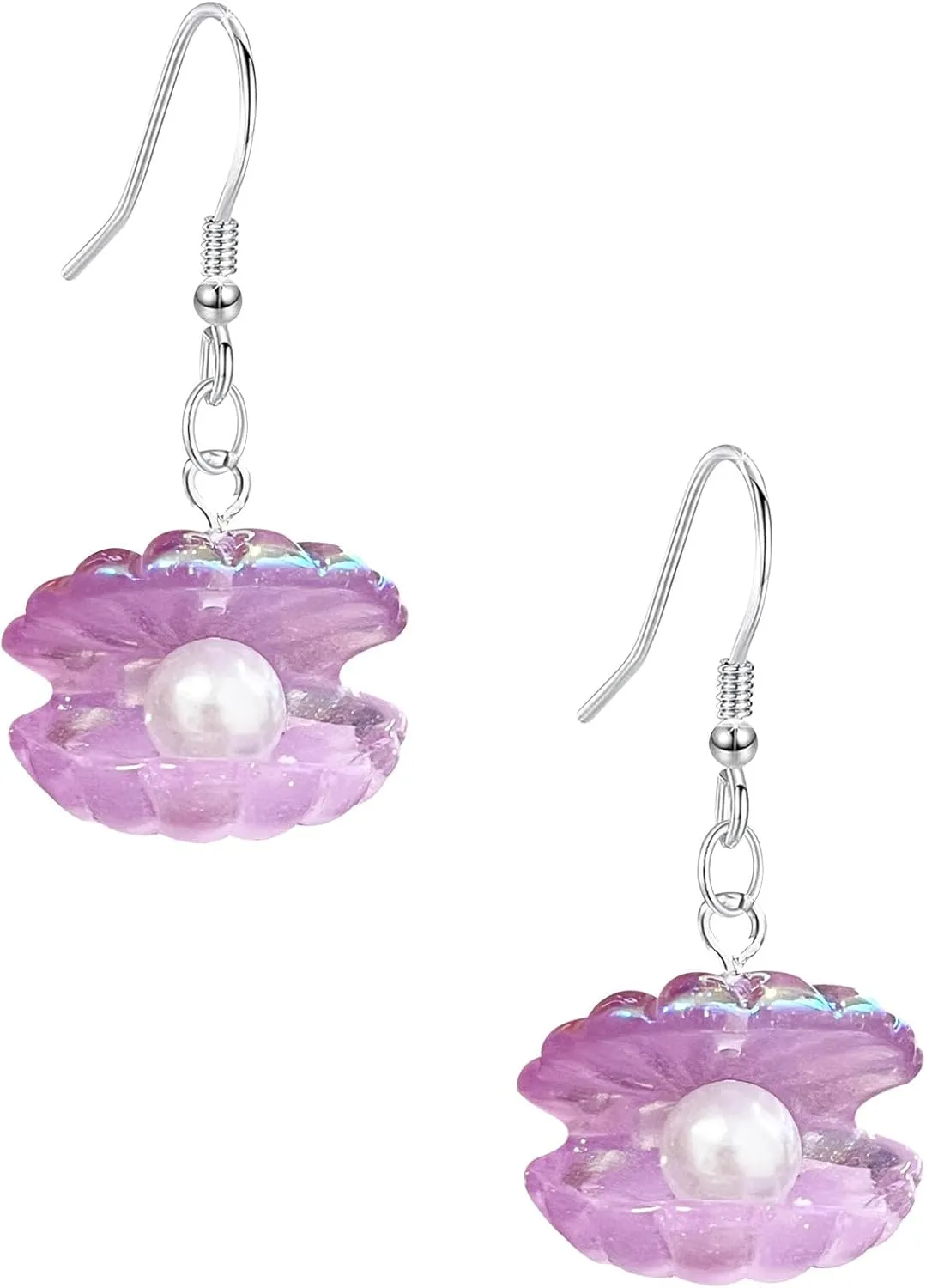 Sweet Cute Seashell Pearl Dangle Earrings Beach Pearls Sea Shell Earrings for Women Ocean Jewelry Accessories